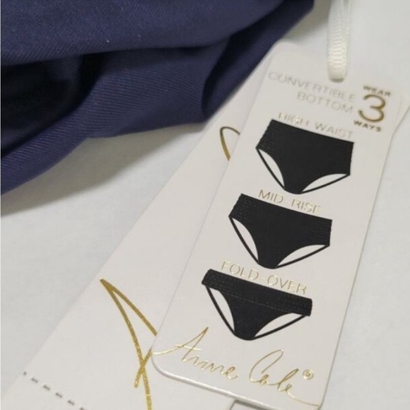 Anne Cole Live in Color Convertible Swim Bottom Navy Plus Size Swumwear - Picture 5 of 9